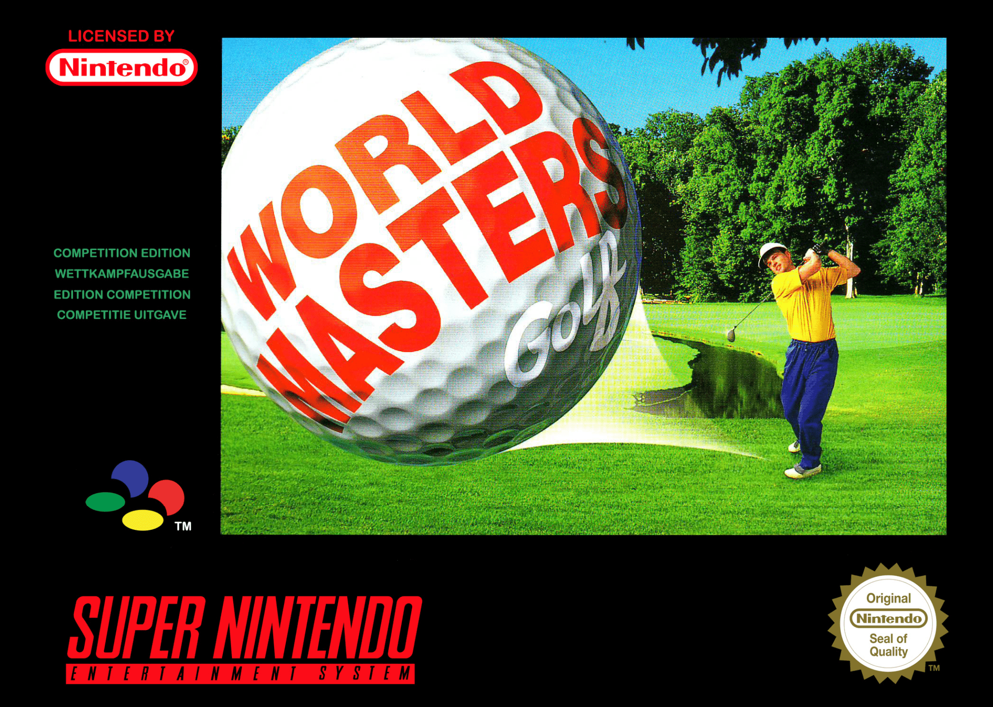 World Masters Golf box art for Super Nintendo